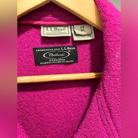 LL Bean Fuschia Bellandi 100% Wool buttoned  Barn Chore Coat XS - Picture 7 of 12